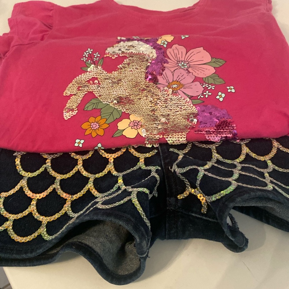 Girls shirt and shorts in excellent condition. Smoke free home.